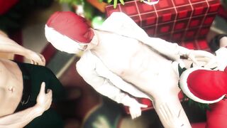 Hero's Christmas Threesome with Santa - Bakugo x Midoriya x Todoroki 3D Animation Parody - 6 image