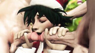 Hero's Christmas Threesome with Santa - Bakugo x Midoriya x Todoroki 3D Animation Parody - 9 image