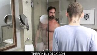 Twink Step Son Caught Recording Step Dad In Family Shower - 3 image