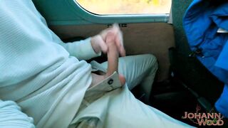 Risky BUS RIDE! Exhib twink burst a massive load in the backseat of a bus! - 8 image