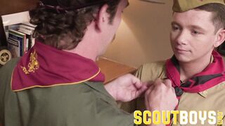 Hot chiseled Scoutmaster seduces fucks a smooth twink raw - 3 image
